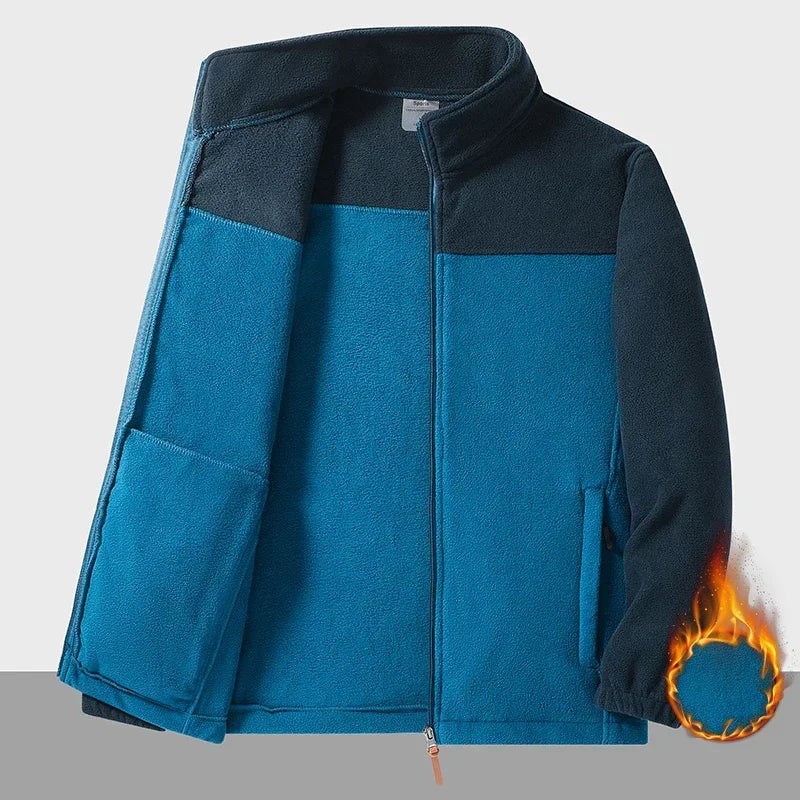 Winter Fleece Jacket Men Warm Full Zipper Jackets Couple Fleece Hiking Coat Outdoor Tactical Windproof Mens Jacket Plus Size 9XL