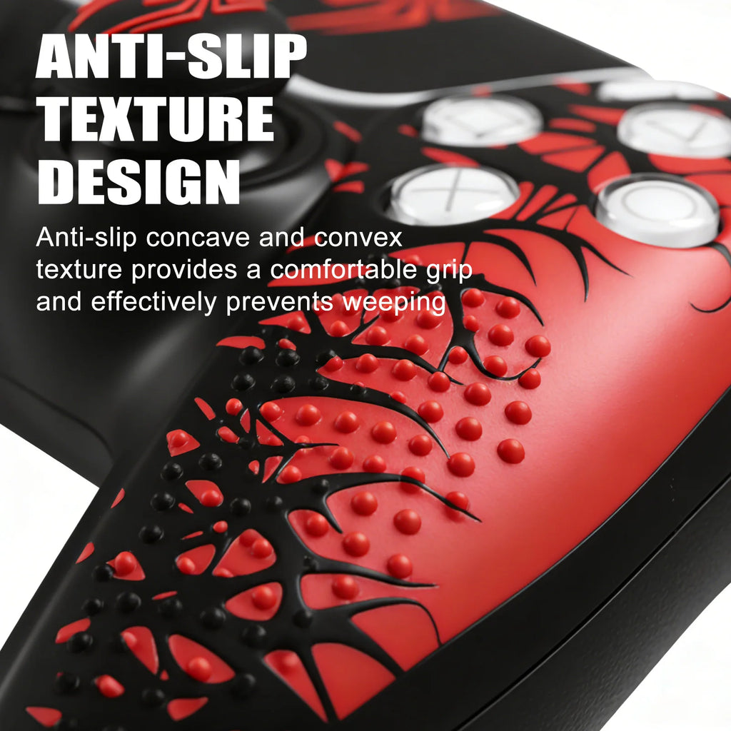 Controller Skin Shell for PS5 Controller Silicone Cover Case with Rubber Thumb Grip Gaps Touch Pad Sticker For PS5 Fit In Dock