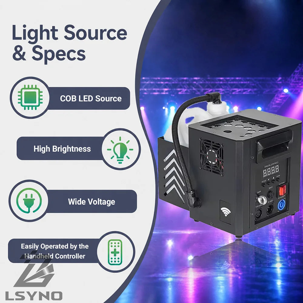 2000W Smoke Machine Remote Control Stage Effect 15LED Fog Machine RGB DJ Equipment For Wedding Party Disco Club