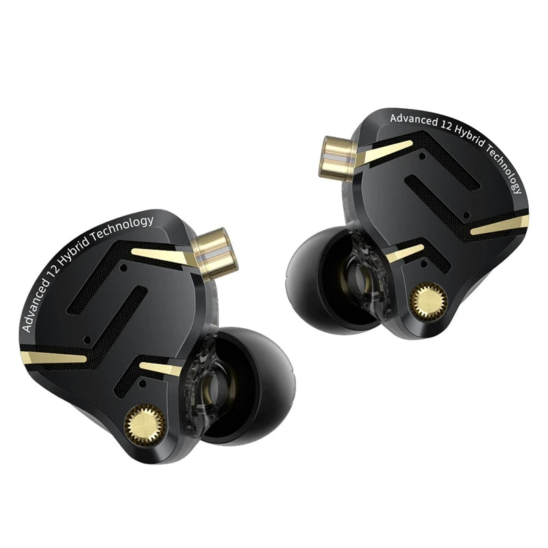 KZ ZS12 PRO 2 1DD + 5BA Hybrid HiFi In Ear Earphones Improved Bass Monitor Headphones Detachable Wire Earbuds Gaming Headest
