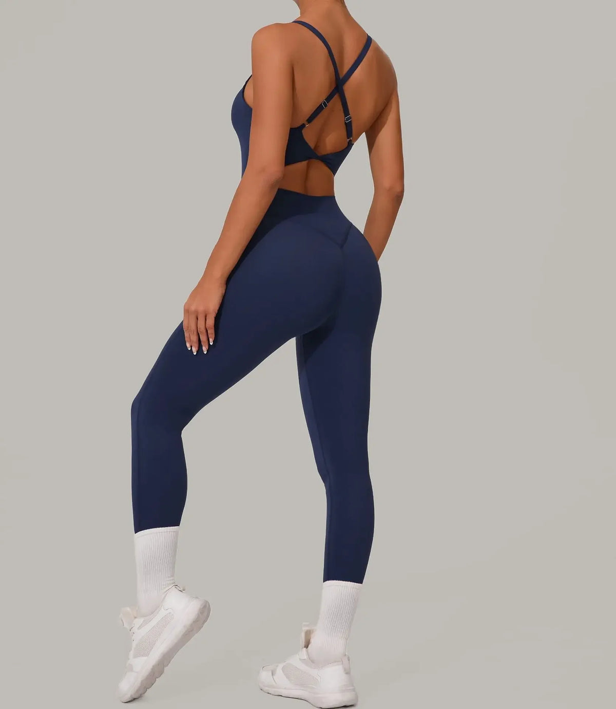 Wholesale Gym Clothes Woman Yoga Set Padding Women's Gym Jumpsuit Activewear Sportswear Push Up Fitness Sports Overalls Purple