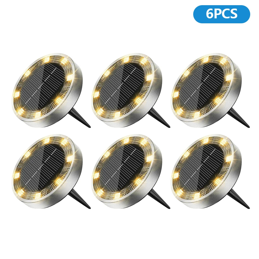 Solar Ground Lights Outdoor Waterproof Solar Garden Lights Landscape Lighting For Outside Pathway Garden Yard Lawn Walkway