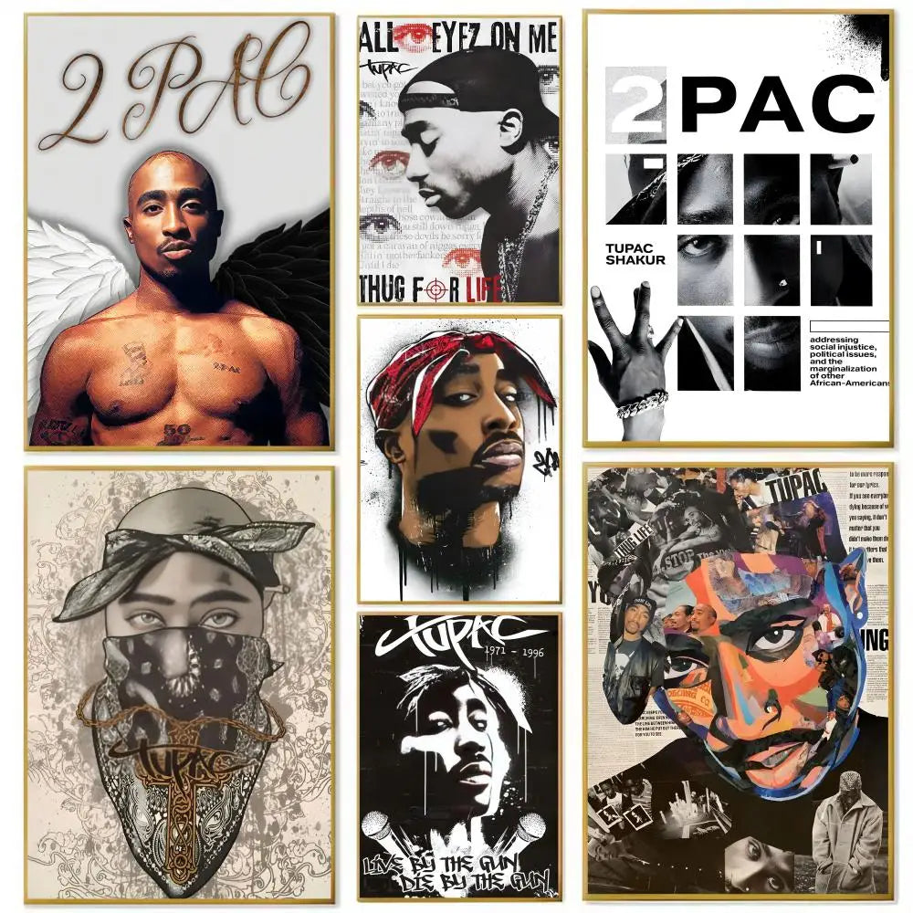 Rapper 2Pac T-Tupac S-Shakur Poster Paper Print Home Living Room Bedroom Entrance Bar Cafe Art Painting Decoration
