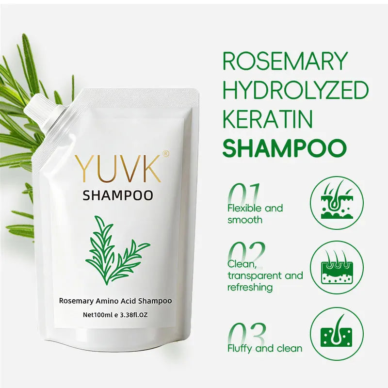 YUVK Rosemary Biotin Amino Acid Shampoo, Suitable for Thinning Hair and Promoting Scalp Health-100ml