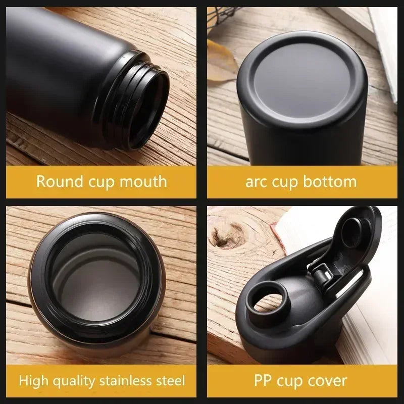 Large 600ml Stainless Steel Sports Bottle Leak Proof Design Bike Cycling Camping Outdoor Travel Water Flask Durable