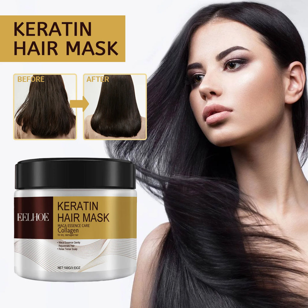 Collagen Keratin Hair Mask Fast Repair Damaged Frizzy Hair Soft Smooth Shiny Straightening Deep Conditioning Moisturizing Hair Care Hot Sale