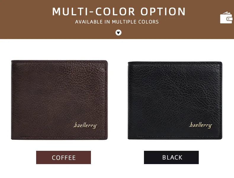 Baellerry Men RFID Wallets New Short Card Holder Simple Male Purses Photo Holder Small Coin Bag Zipper Wallet For Men