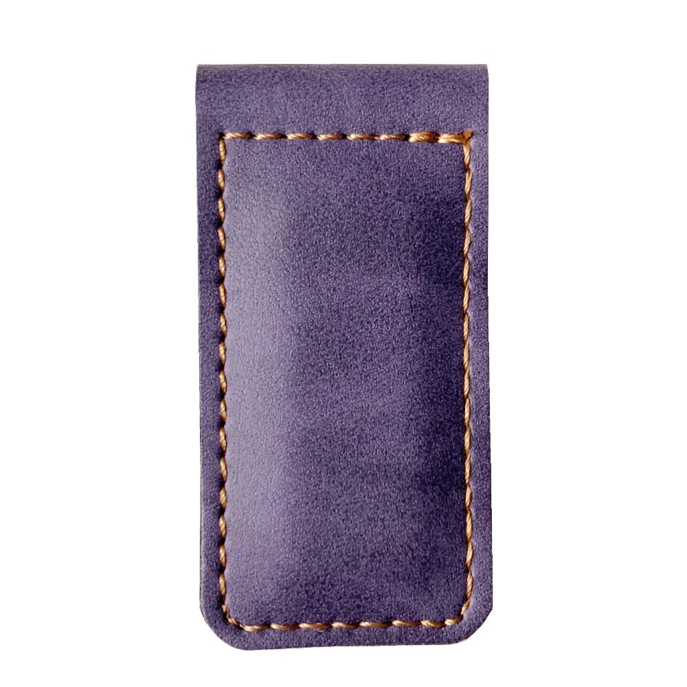 Slim Magnetic Money Clip PU Leather Business Card Holder for Men