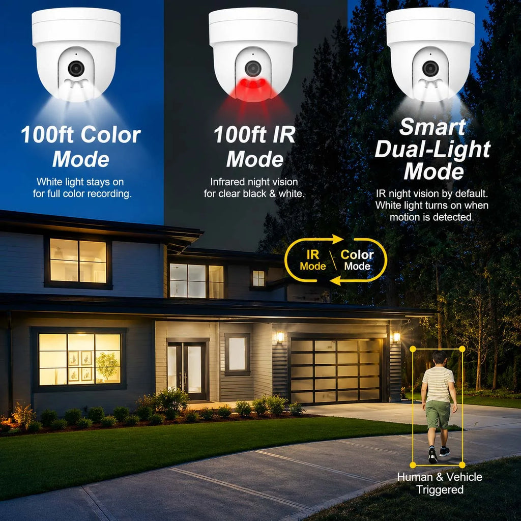 CCTV IP POE Security Dome Camera 4K 5MP 4MP Tow-way Talk Dual Light Video Humanoid Detection ONVIF NVR Surveillance Camera