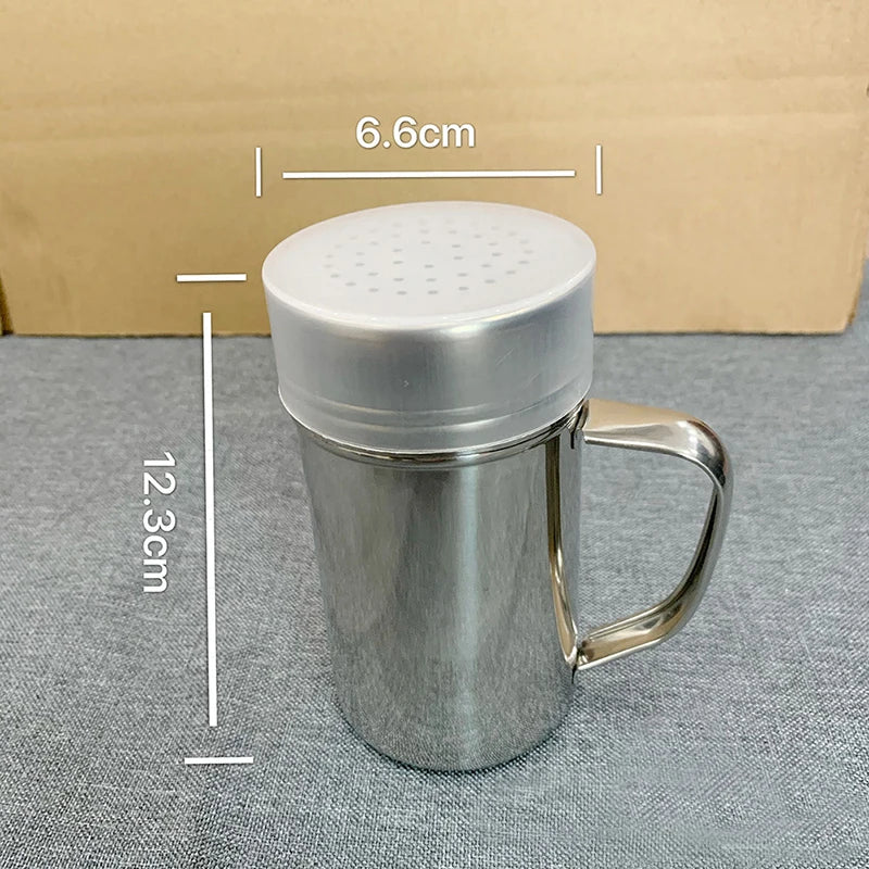 1Pcs Salt Sugar Bottle With Handle Multi-purpose Stainless Steel Kitchen Gadgets Spice Pepper Shaker Spice Jar Seasoning Can