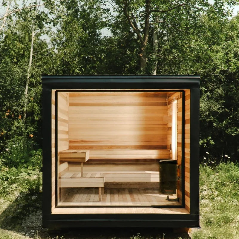 Design Solid Wood Electric Sauna Room Outdoor Smart Dry Steam for 2-6 People Control Panel Heating 5-Year Warranty Customized
