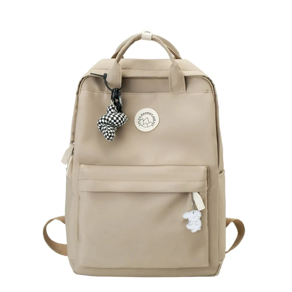 Lightweight Waterproof Women Backpack Large Capacity Solid Color Travel Backpack Nylon Ergonomic Laptop Book Bag For Teenagers