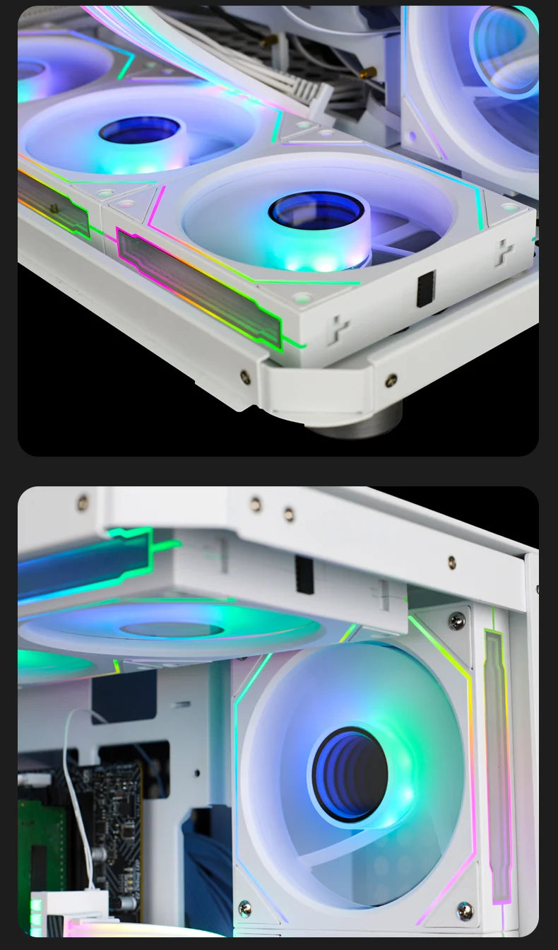 JUMPEAK MX120 Modular Stackable Splicing ARGB 240mm 360mm 120mm PC Case Cooling Fan Infinite Mirror For Computer Water Cooler