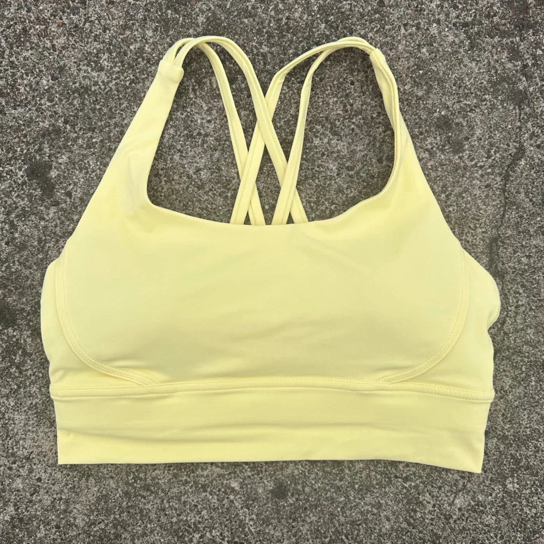 Solid Color Women Fitness Sport bra top soft tight Comprehensive training jogging gym yoga underwear cross back With chest pad