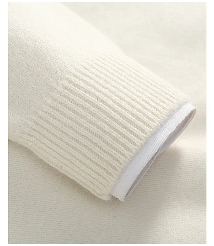 Autumn/Winter Men's 100% Cashmere Pullover Business Casual Solid Knitted Sweater Loose Half High Neck Tops Thick Warm Jumper
