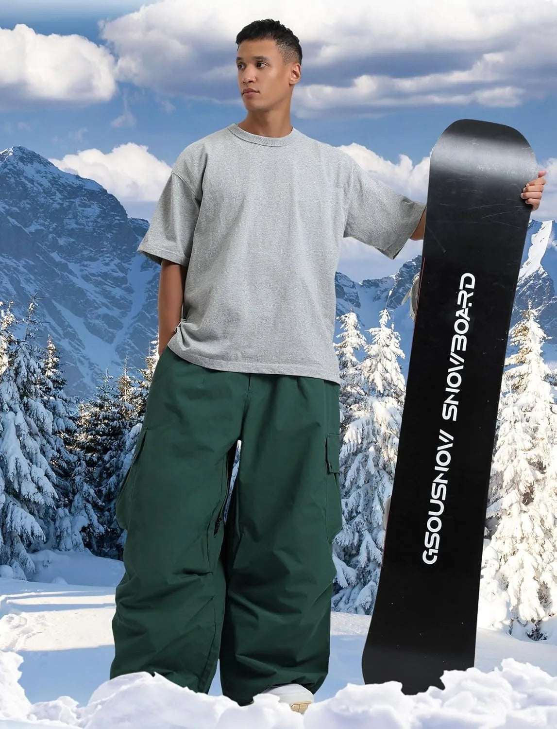 GSOU SNOW 2025 Loose Skiing Pants Snowboard Sport Trousers Outdoor Waterproof Windproof Ski Wear Winter Warm Female Ski Britches