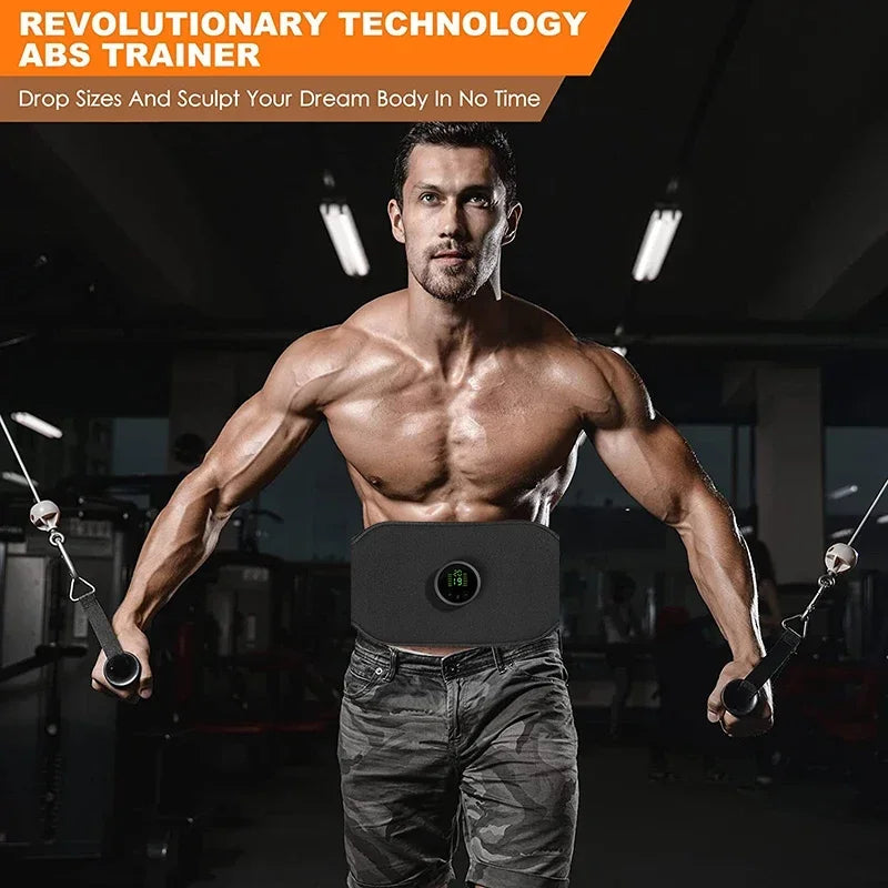 EMS Abdominal Shaping with Abdominal Muscle Stimulator Massage Home Fitness Sports Equipment Body Waist Exerciser Weight Loss