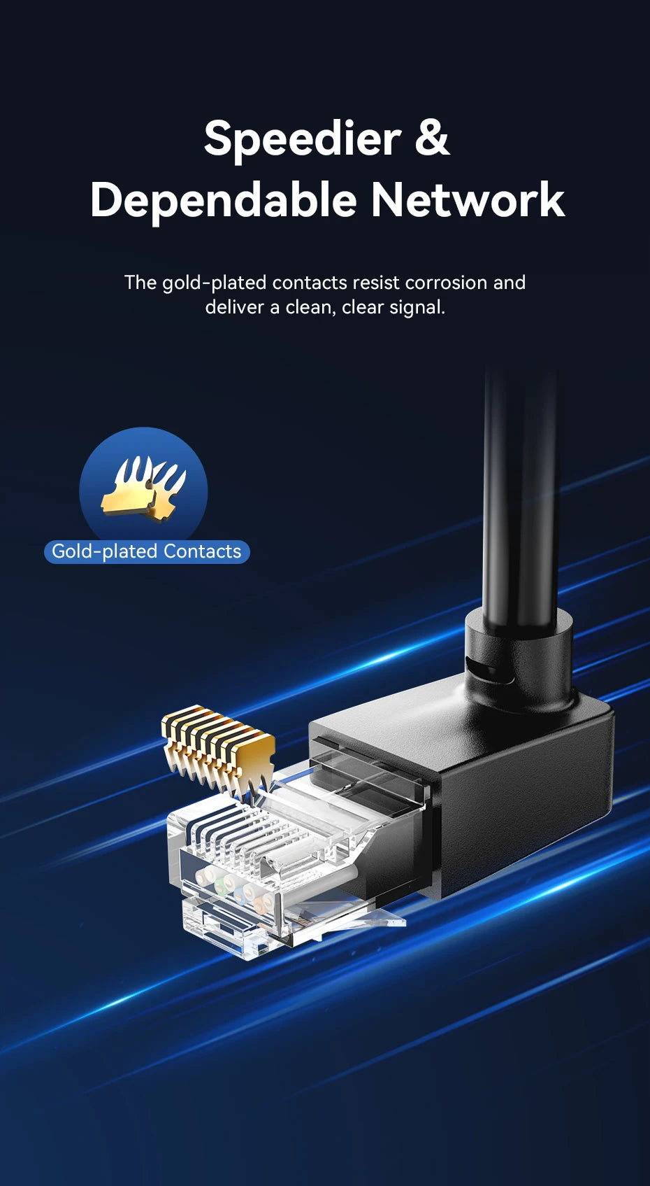 Vention Cat6 Ethernet Cable 90° Right Angle Design CAT 6 Networking Internet Lan Cord for Laptops PS5 4 Xbox Router RJ45 Cable