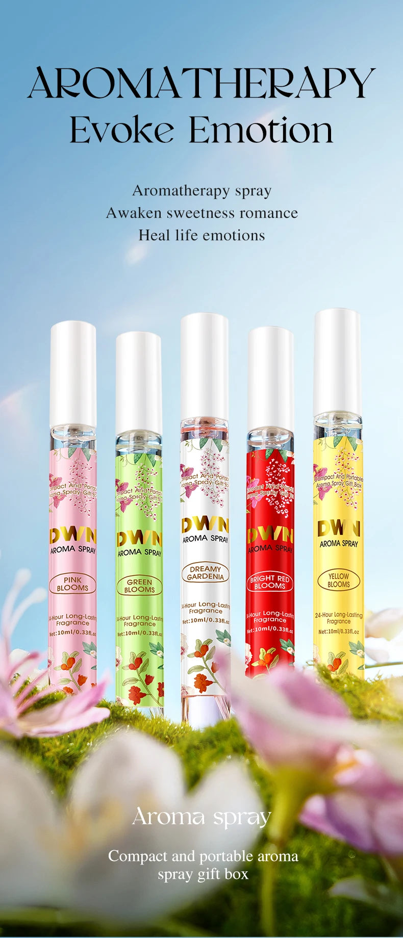 5-Piece Alcohol-Free Festival Flower Perfume Gift Set, Lasting, Charming Fragrance Spray (for Men and Women) 10ml
