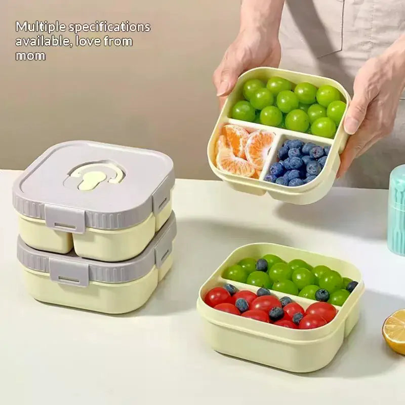Portable Plastic Lunch Box With Compartment Microwave Safe Fruit Salad Lunch Container Kid Student Leak-proof Bento Box