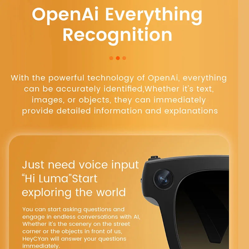 2026 Smart Glasses with 8MP Camera, 1080P Anti-Shake Recording, AI Translator, Bluetooth Audio Calling, 8GB Storage, iOS Android