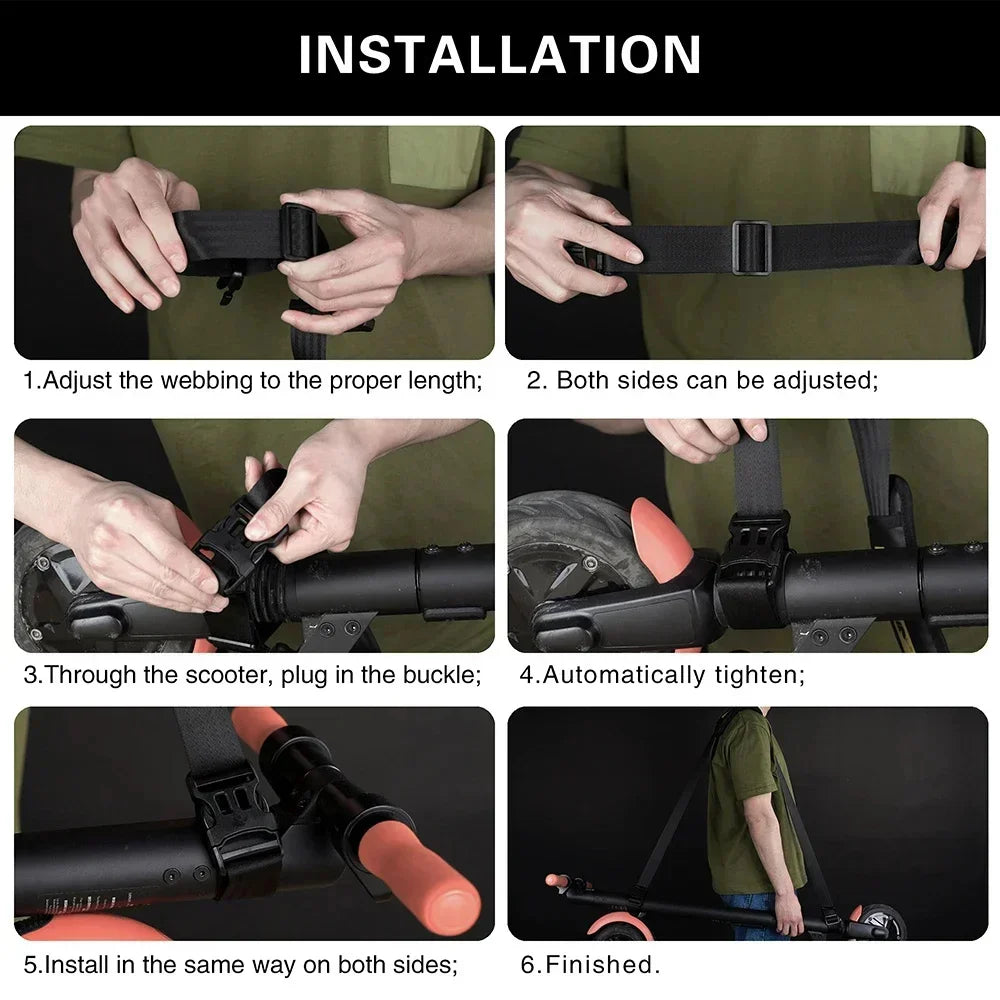 Rhinowalk Adjustable Scooter Riders Single Straps Portable Hand Carrying Shoulder Strap for Scooter Folding E-bike Skateboard