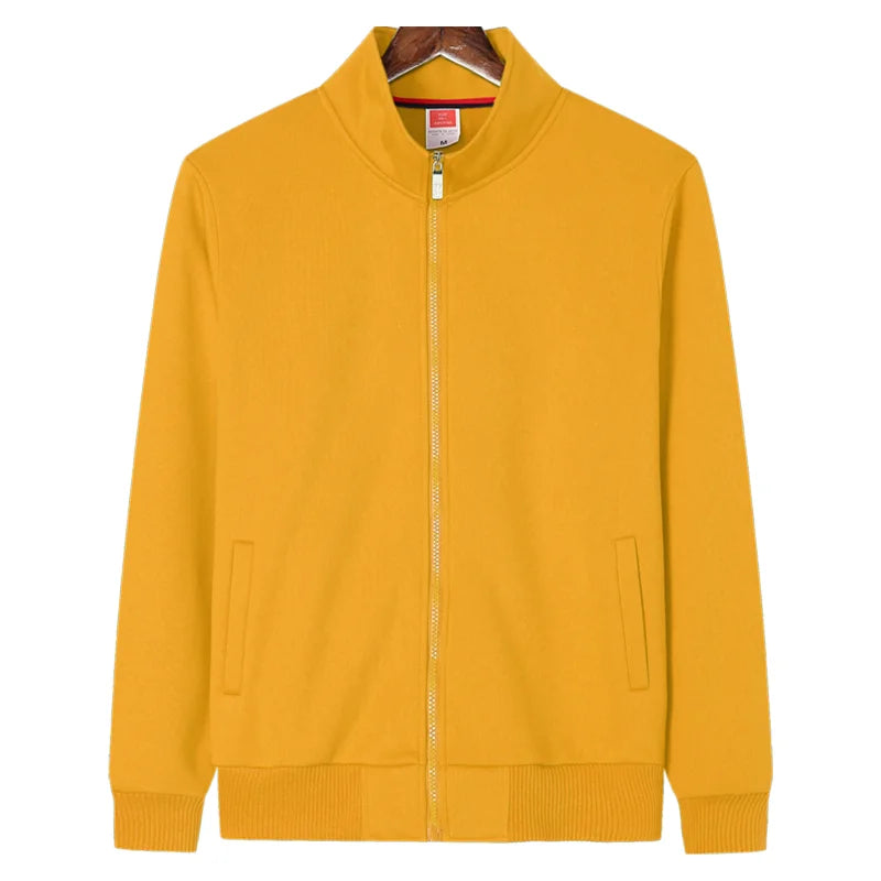 Winter Men Women Fleece Warm Jacket Custom Logo Company Team Casual Coat Printing Design Stand Collar Sweatshirt Embroidery