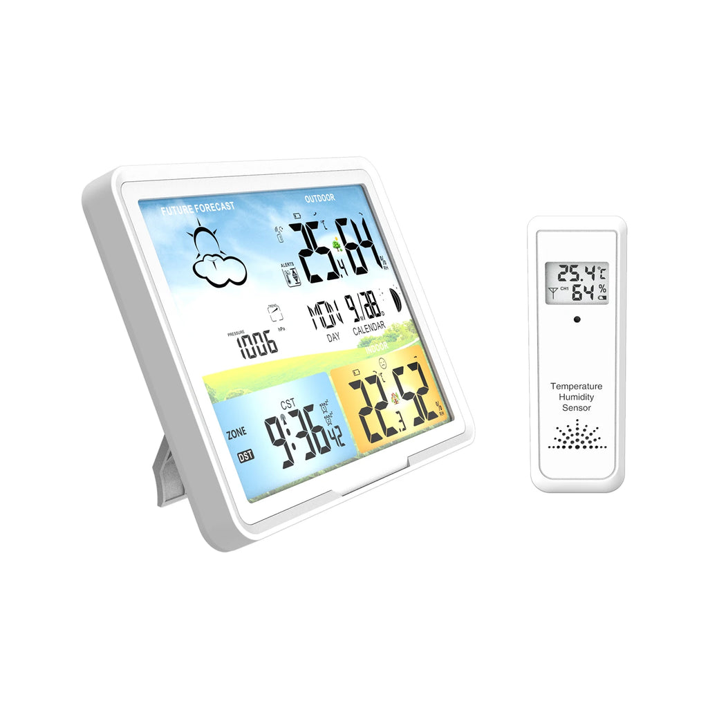 FABISENSE Wireless Weather Station with Indoor Outdoor Sensor Thermometer Hygrometer, Forecast Barometer Moon Phase, USB Powered