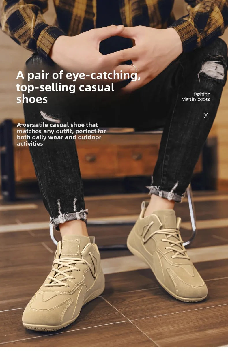 Casual Sport Shoes for Men Retro Leather Surface Soft Bottom Versatile Leisure Board Shoes Autumn Trend Brand Agan Men's Foot...