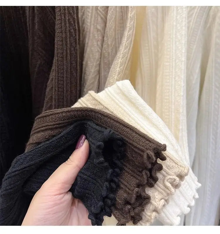 Autumn Winter Chic Bottom Sweaters Women Fashion Turtleneck Pullover Slim Long Sleeve Knitted Jumpers Soft Warm Pull Femme Top