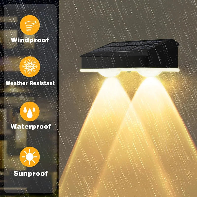 Solar LED Light Outdoor Waterproof Garden Decor Solar Powered Lamp Super Bright Villa Door Number Balcony Sunlight Wall Lighting