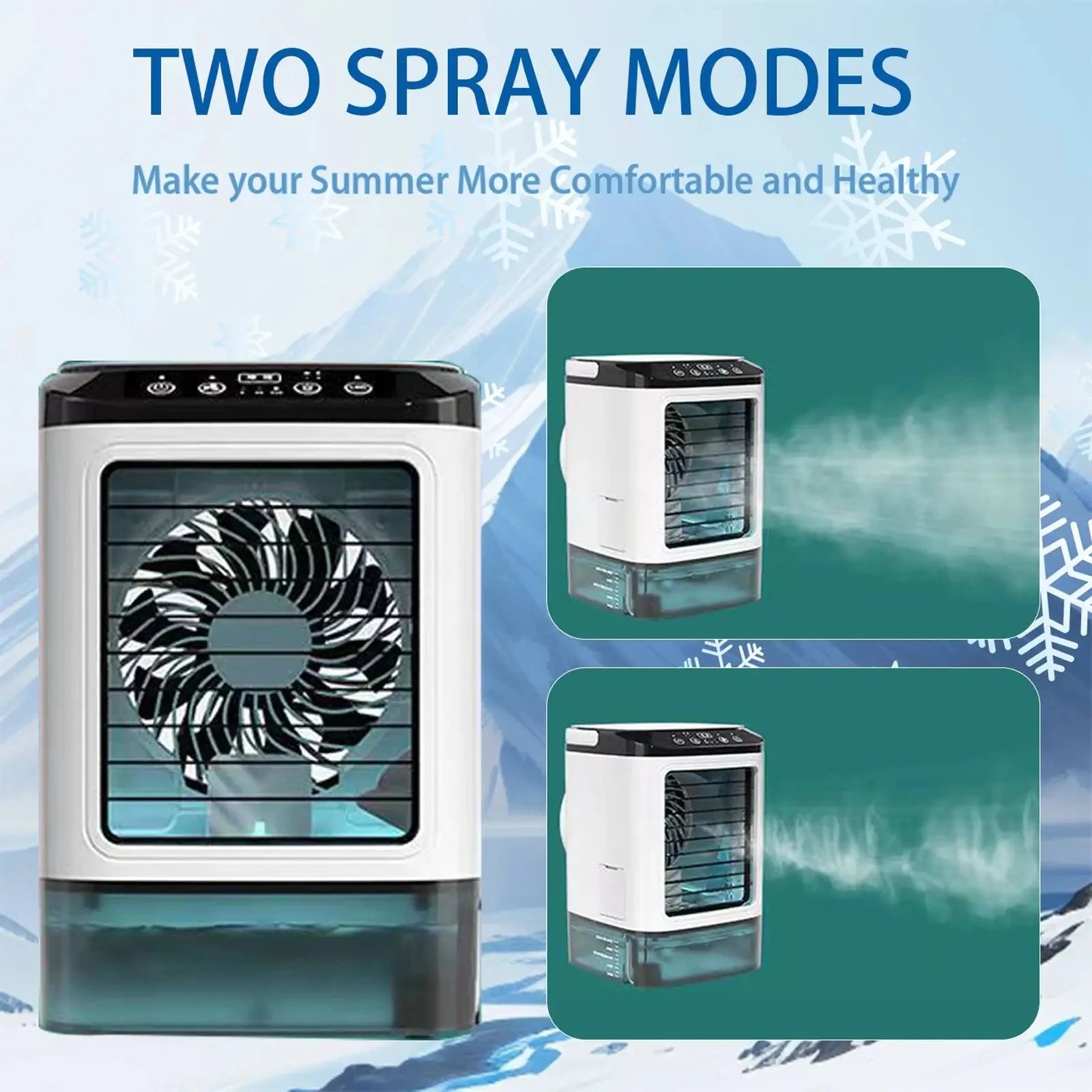 Portable Air Conditioner 3-speed Small Ac Unit Mini Air Cooler 900ml Water Tank Electric Fan With Humidifier For Bedroom JJ2818