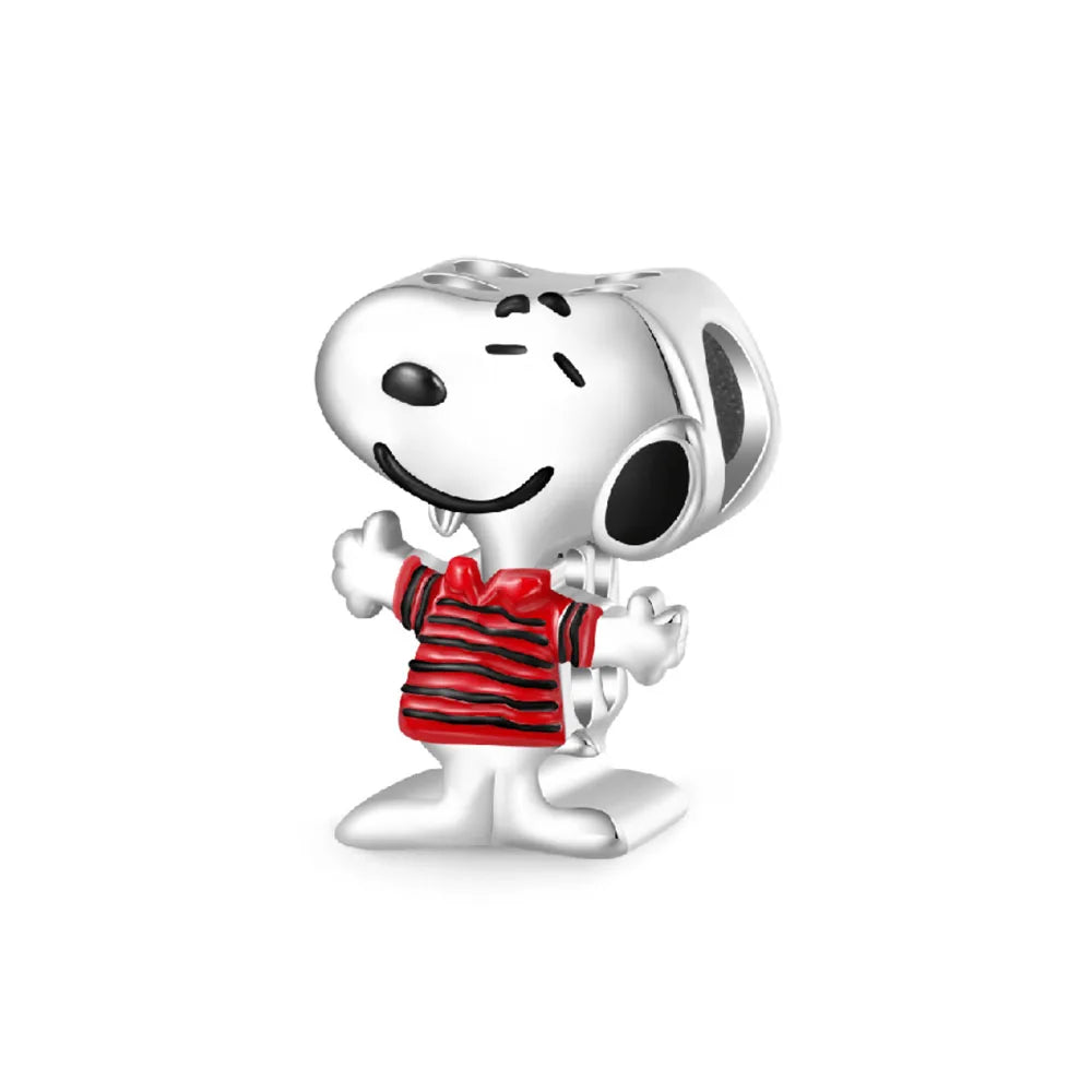 Cartoon 925Silver Balloon Dog, Red House, Watermelon Dog Male and Female Pendant,Fit Bracelet DIY Jewelry for Girls and Children