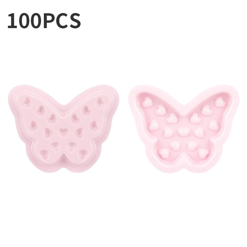 100pcs Wimperlijm Houder Wimperextension Supplies Lijm Pallet   Lash Extension Pakking Wimpers Lade Plastic Pads Make-Up Tool