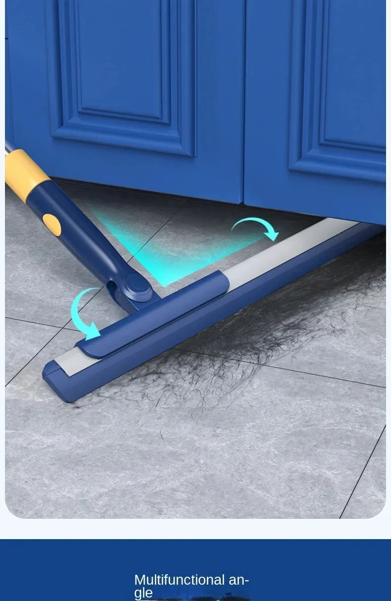 Portable Retractable Scraper Mop for Deep Cleaning Without Leaving Marks Replaceable Rubber Strips for Bathroom Kitchen Etc