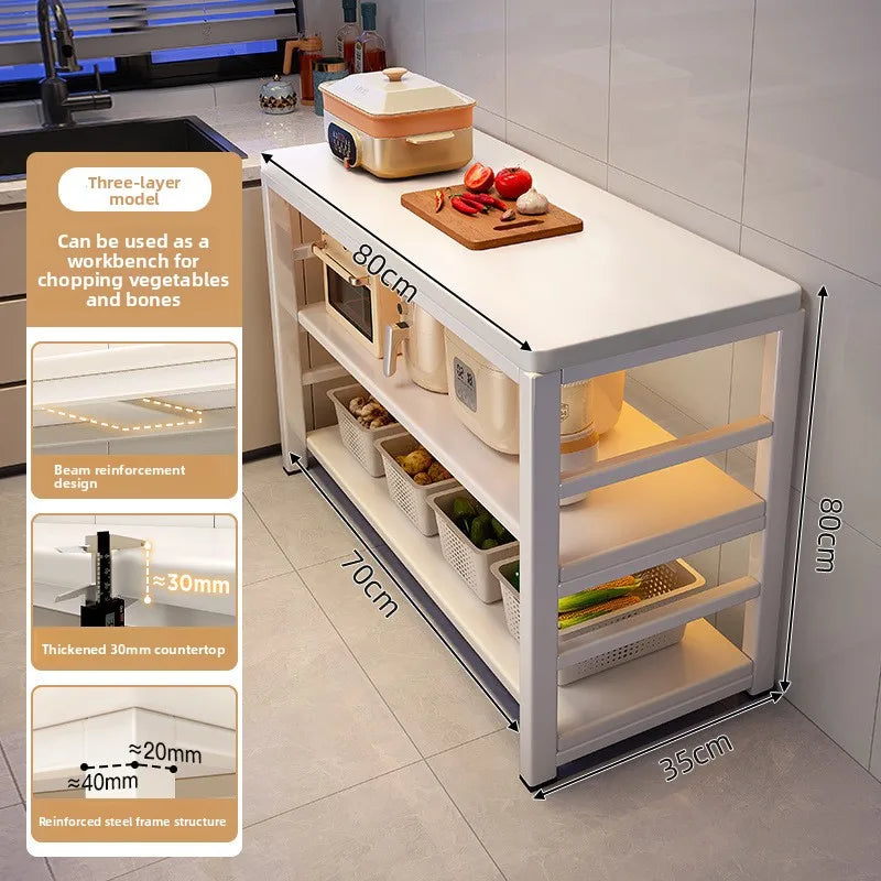 Kitchen Storage Shelf Metal Frame Organizer Stand for Microwave Oven Pantry Furniture for Home Dining Room Restaurant