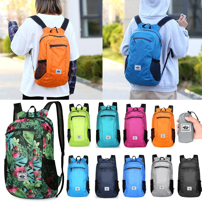 Outdoor Hiking Bag 20L Lightweight Portable Backpack Foldable Waterproof Folding Ultralight Pack for Women Men Travelling Hiking