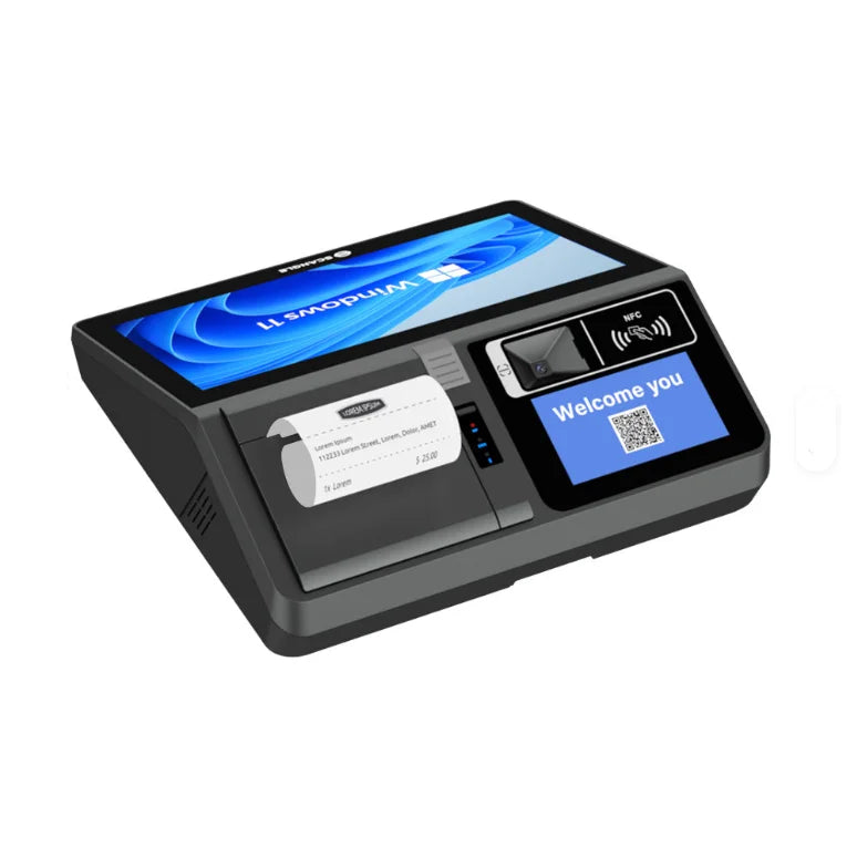 11.6inch Desktop /Wall-mounted Windows & Android Cash Register POS Systems with 80mm Autocutter Thermal Receipt & Label Printer