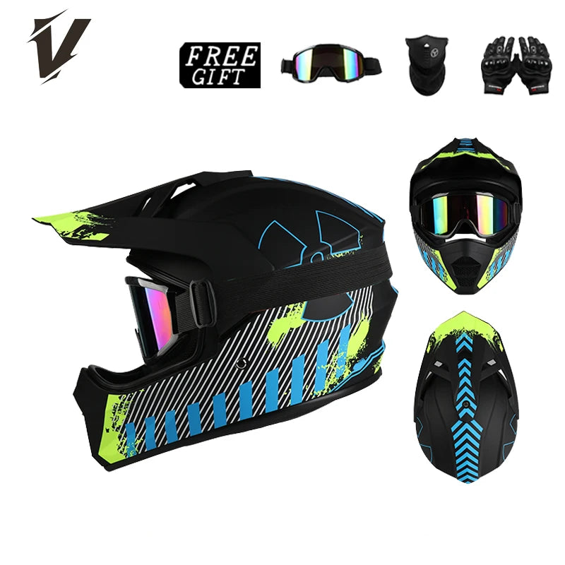 Vgv's Latest Buy One Get Three Free Welfare Helmet, Dot Certified Off-Road Motorcycle Helmet, Abs Shell Three-Layer Protection