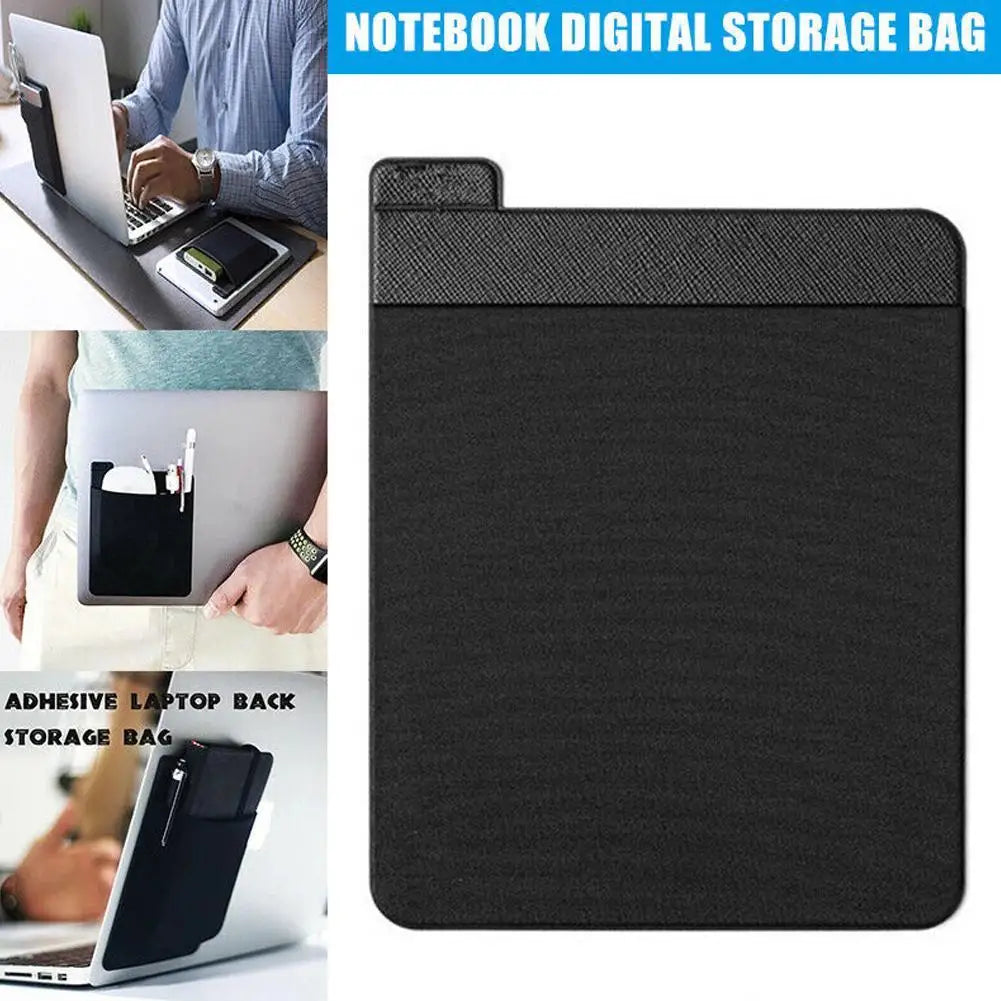 1pcs NEW Self Adhesive Laptop Rear Storage Bag for Mouse Digital Hard Drive Pen Pocket Pouch Laptop Accessories