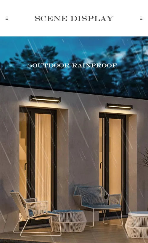 Adjustable angle outdoor waterproof outdoor wall lamp garden wiring wall lamp simple and high-end aluminum wall lamp