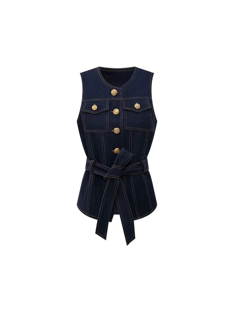 High-waisted denim shorts Y2k American dark blue women's 2026 spring and summer fashion hip-hop goth casual slim shorts