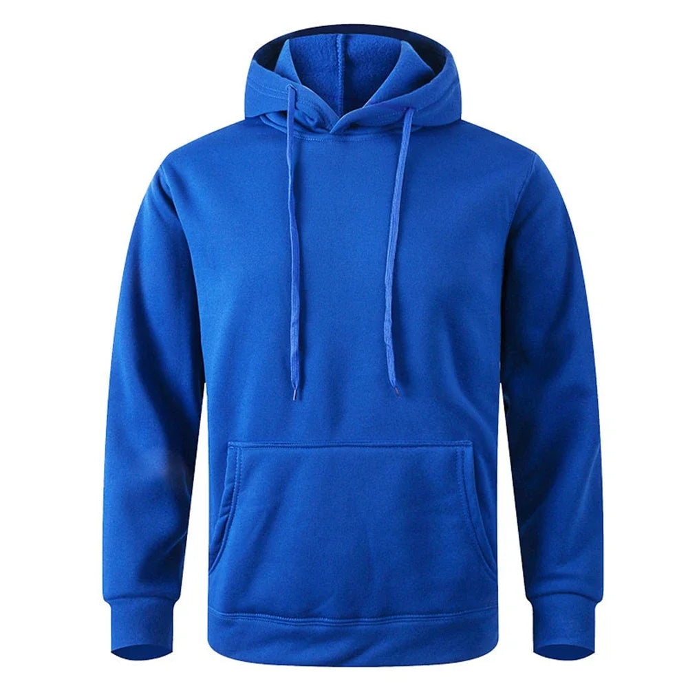 Autumn Winter Men Fleece Warm Mens Sweatshirt Casual Solid Color Streetwear Pullovers Sport School Fashion Hot Sale Hoodies