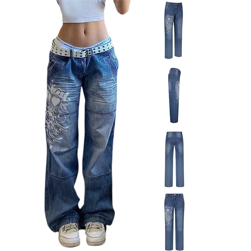 New Women Loose Jeans High Waist Baggy Denim Pants Wide Leg Straight Trousers Vintage Street Wear