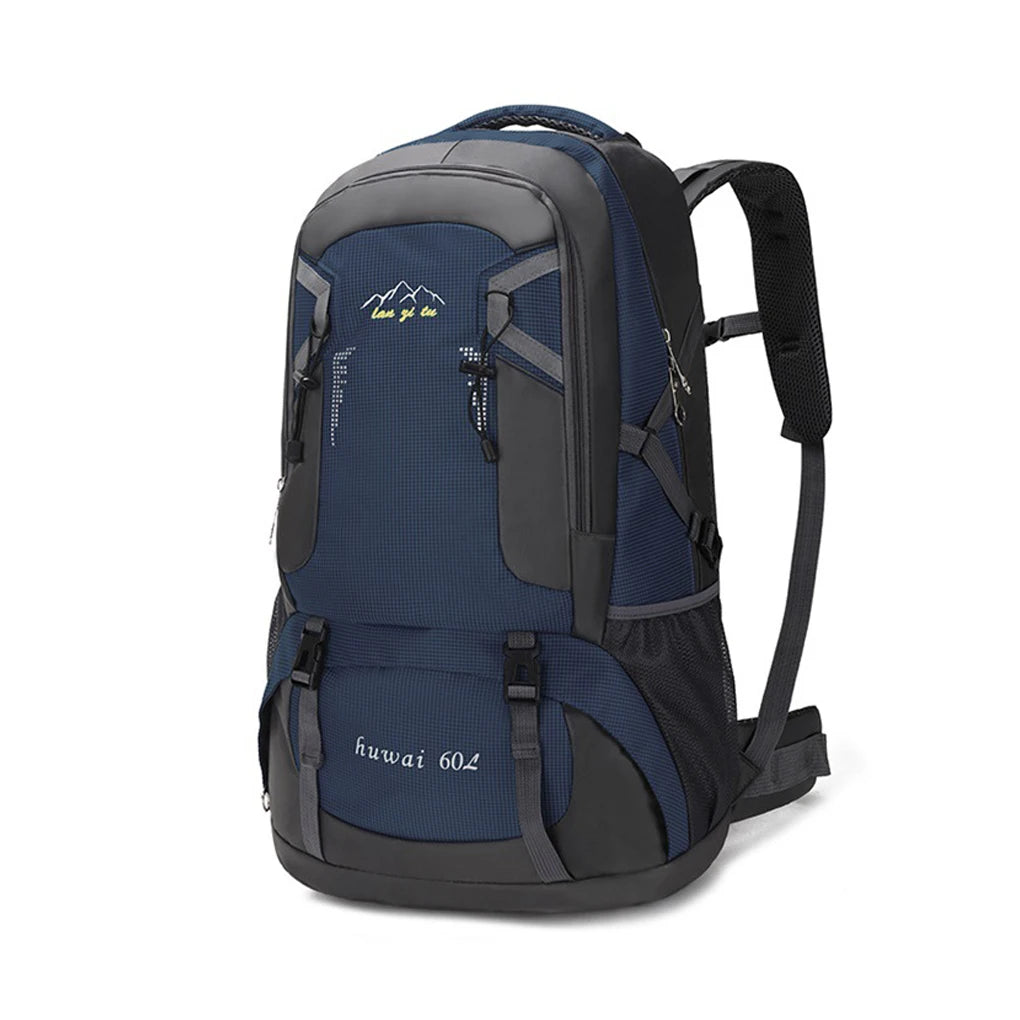 60L Backpack Outdoor Large Capacity Waterproof Rucksack Climbing Pack Zippered Portable Lightweight Bag