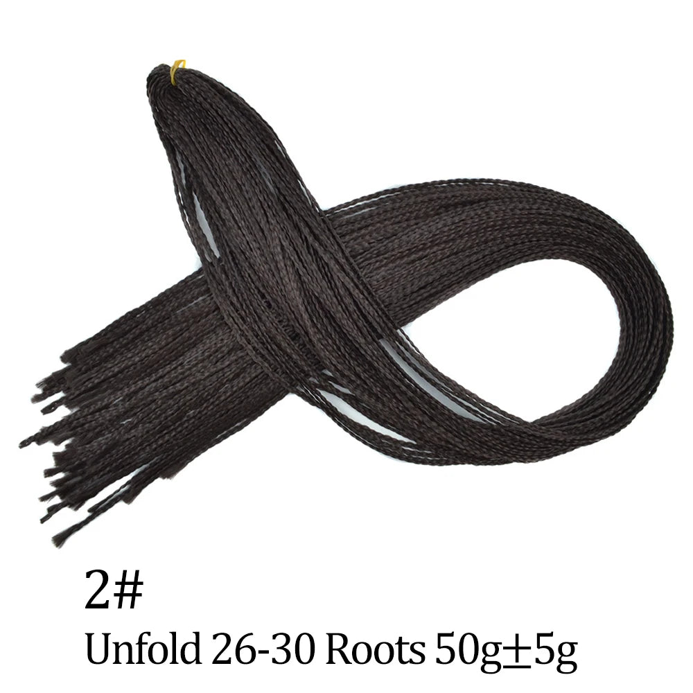 28 Inch Crochet Box Braids Colored Synthetic Braid Synthetic Zizi Braiding Brown Blue Red Crochet Hair For Women Hair Extensions