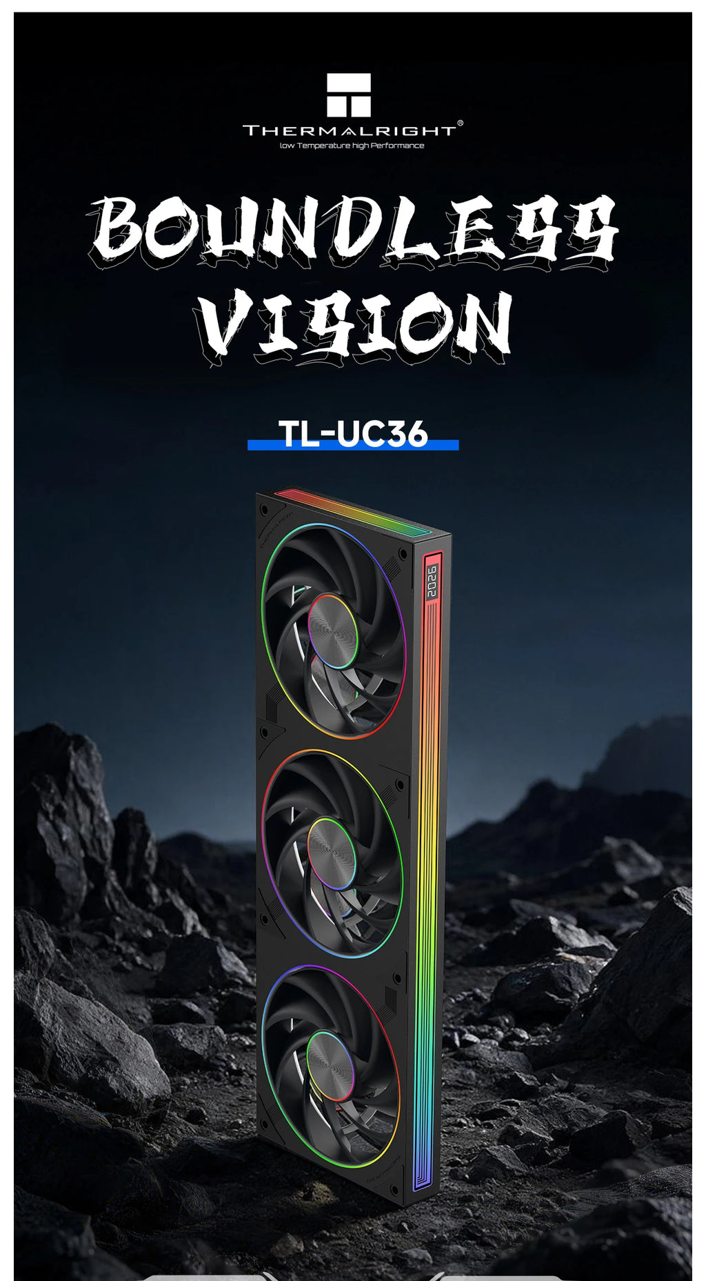 Thermalright TL-UC12/24/36 Performance Level Fan Pressure Fan ARGB Infinity Mirror Smart Speed Display 2400 RPM PWM Temperature