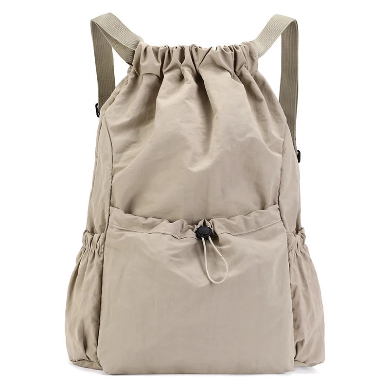 Fashionable Lightweight Drawstring Backpack: Large-Capacity Waterproof Sports Bag for School, Books, Outdoor Activities, Travel