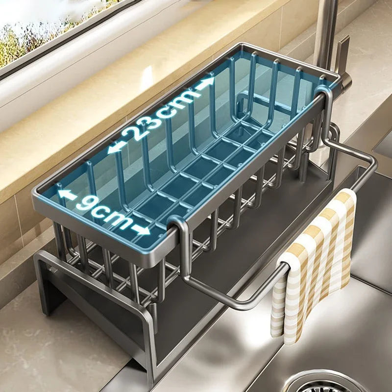 Kitchen Sink Drain Rack Organizer Plastic Self-draining Sink Shelf Soap Sponge Holder Dishcloth Towel Rack filter basket
