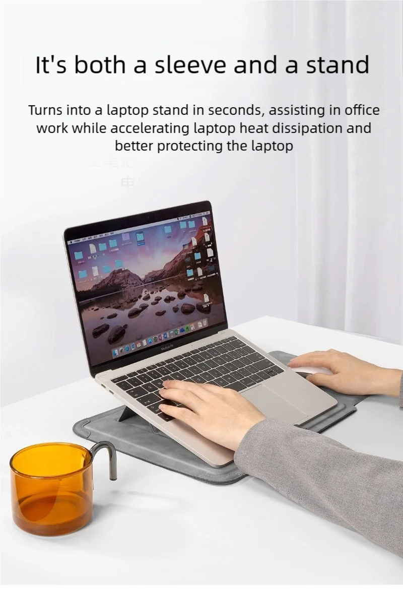 Laptop Sleeve Case 13 14 15 15.6 16Inch For Huawei HP DELL Bag For Macbook Air Pro 13 13.6 M4 Notebook Case with Stand Men Women